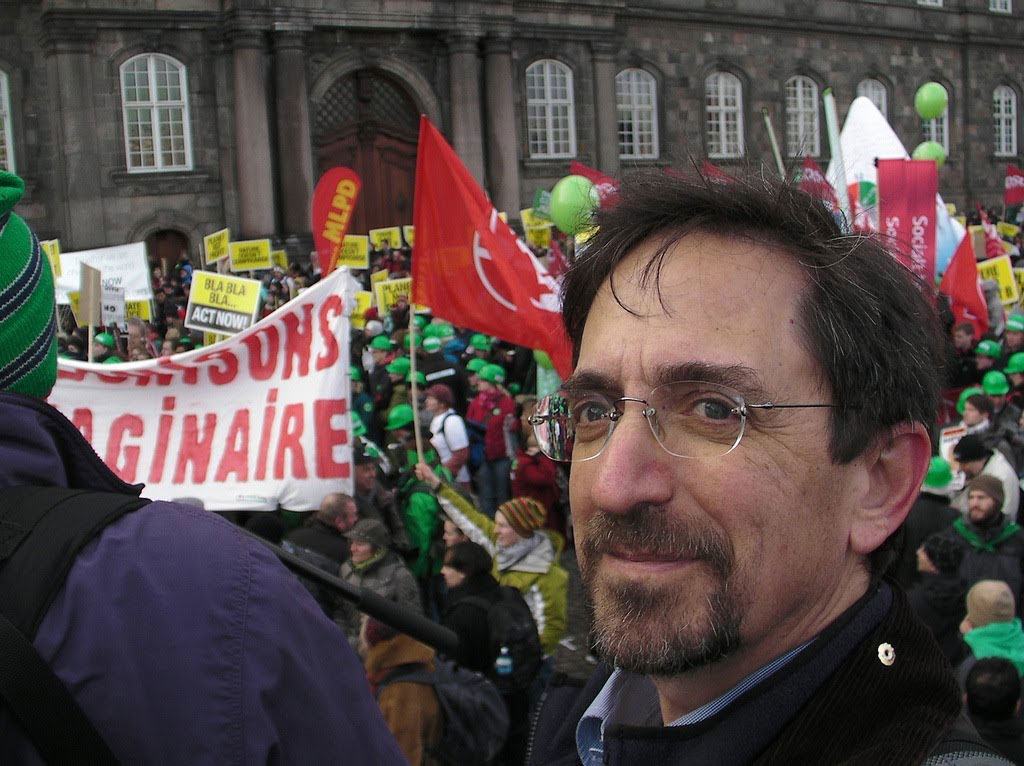 Andrew Revkin during a climate protest in Copenhagen in 2009.